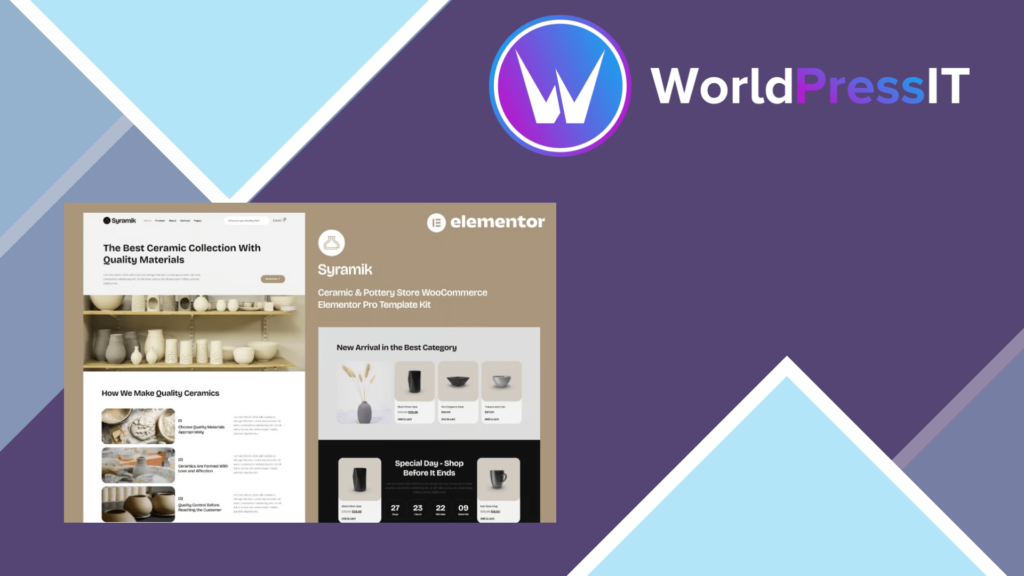 Syramik – Ceramic and Pottery Store WooCommerce Elementor Pro Template Kit