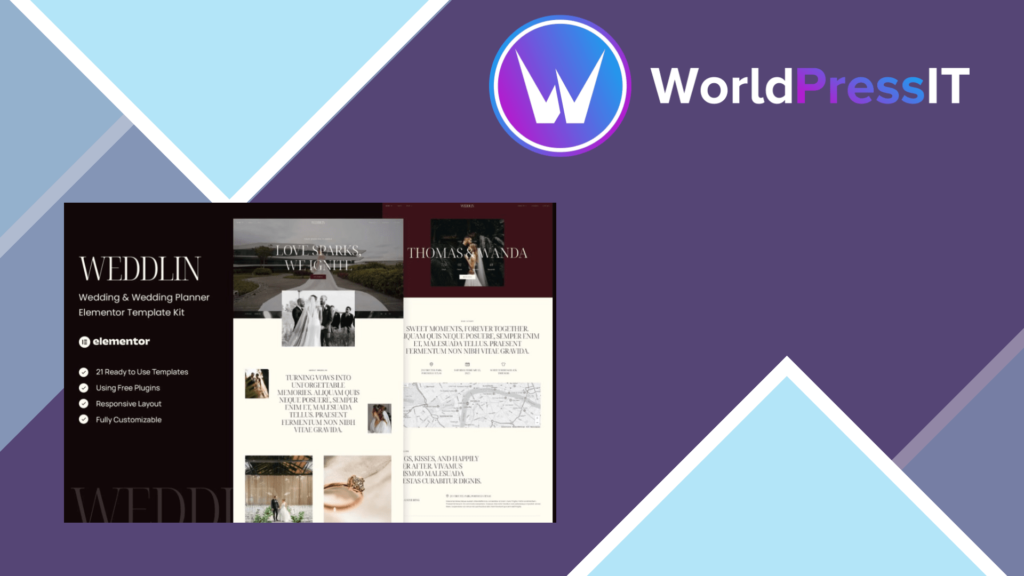 Weddlin – Wedding and Wedding Planner Elementor Template Kit