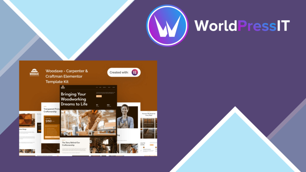 Woodaxe – Carpenter and Craftman Elementor Template Kit