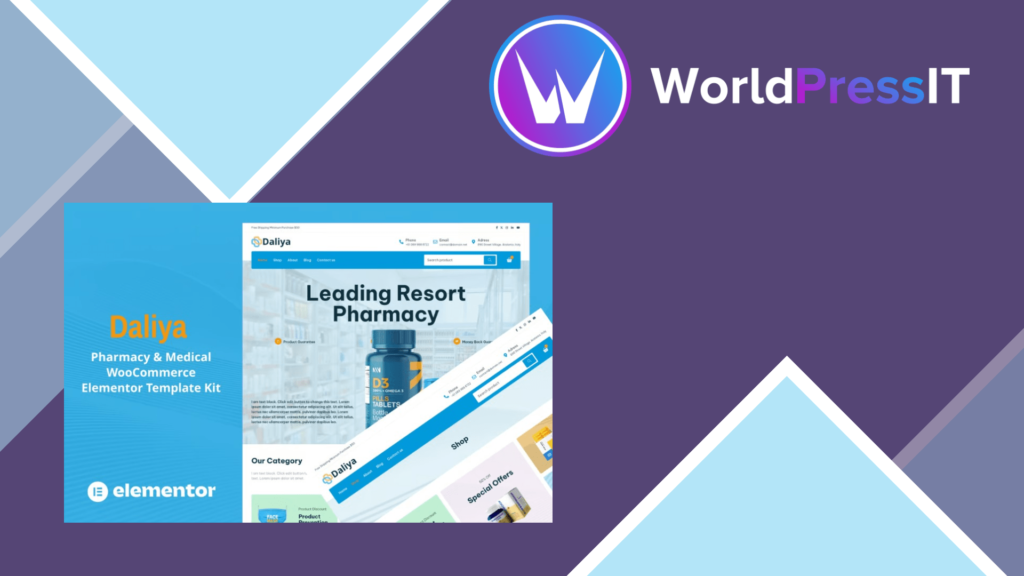Daliya – Pharmacy and Medical Store WooCommerce Elementor Pro Template Kit