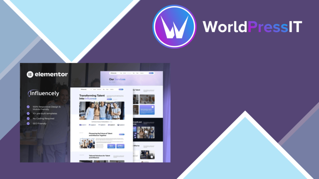 Influencely – Influencer and Talent Agency Elementor TemplateKit