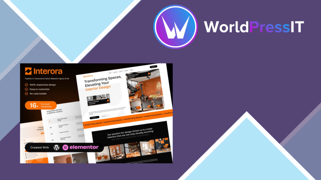 Interora – Interior Design Portfolio Elementor Template Kit