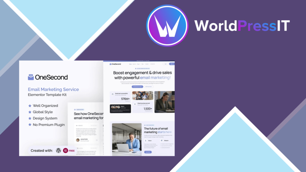 OneSecond – Email Marketing Service Elementor Template Kit
