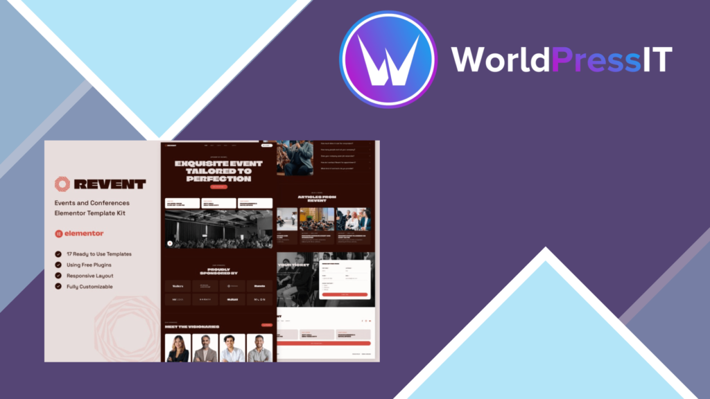 Revent – Events and Conferences Elementor Template Kit