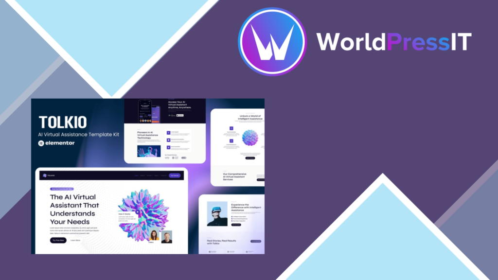 Tolkio – AI Virtual Assistance App Elementor Template Kit