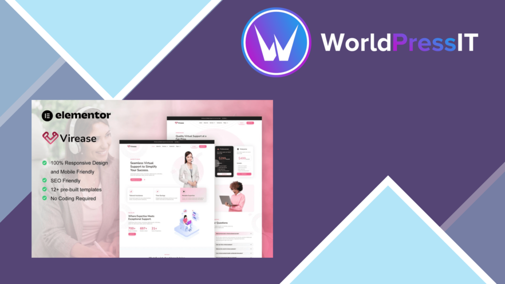 Virease – Virtual Assistant Service Elementor Pro Template Kit