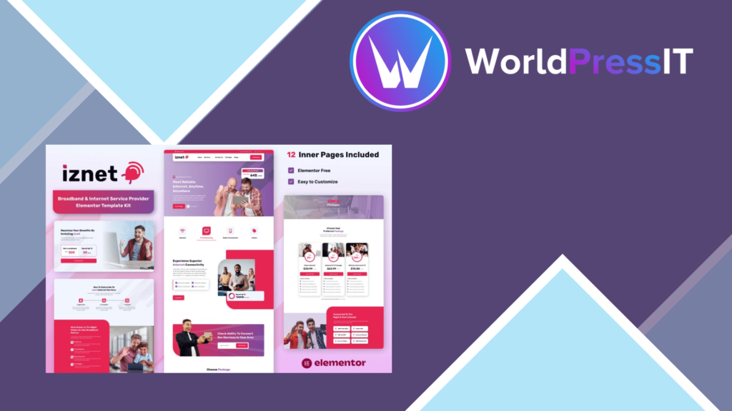 iZnet – Broadband and Internet Service Provider Elementor Template Kit