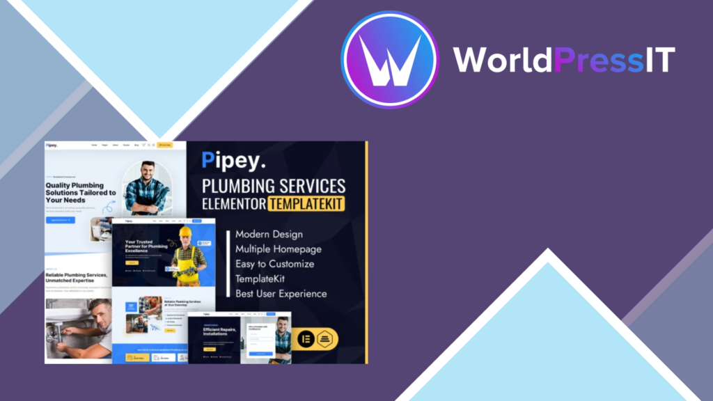 Pipey – Plumber Services Elementor Template Kit