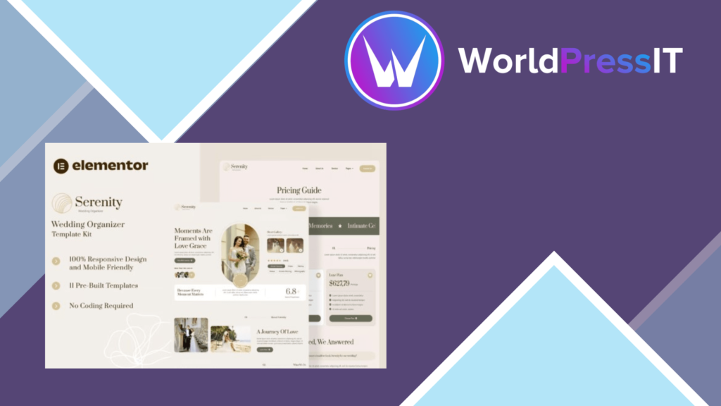 Serenity – Wedding Organizer Elementor Template Kit