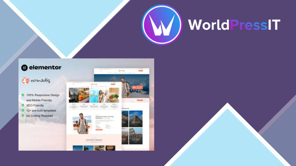 Nomadiq – Travel Blog and Magazine Elementor Pro Template Kit