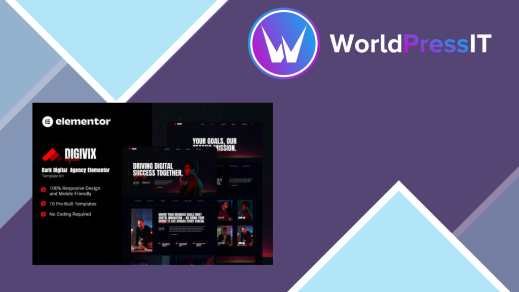 Digivix – Dark Digital Agency Elementor Template Kit