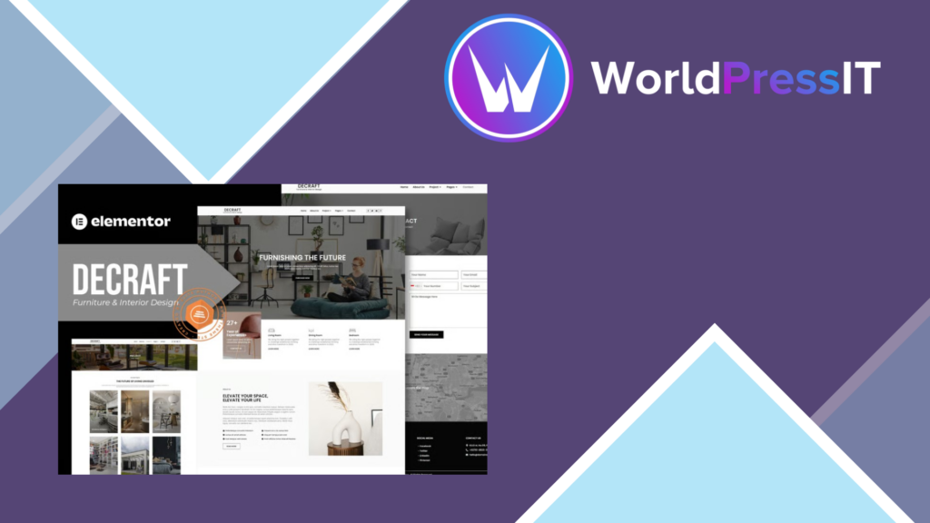 Decraft – Furniture and Interior Design Elementor Template Kit
