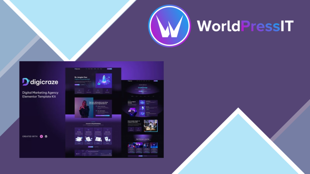 Digicraze – Digital Marketing Agency Elementor Pro Template Kit