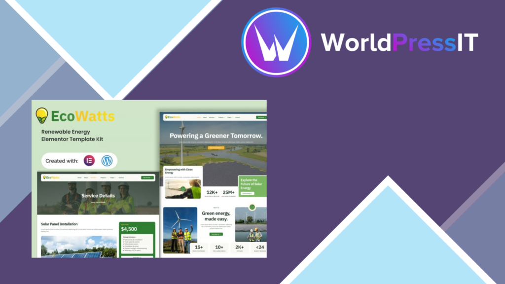 Ecowatts – Renewable Energy Elementor Template Kit