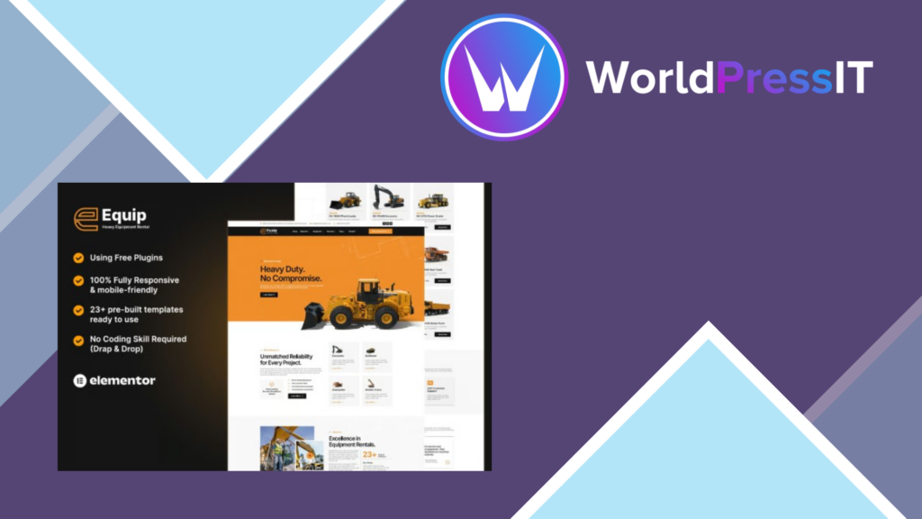 Equip – Heavy Equipment Rental Elementor Template Kit
