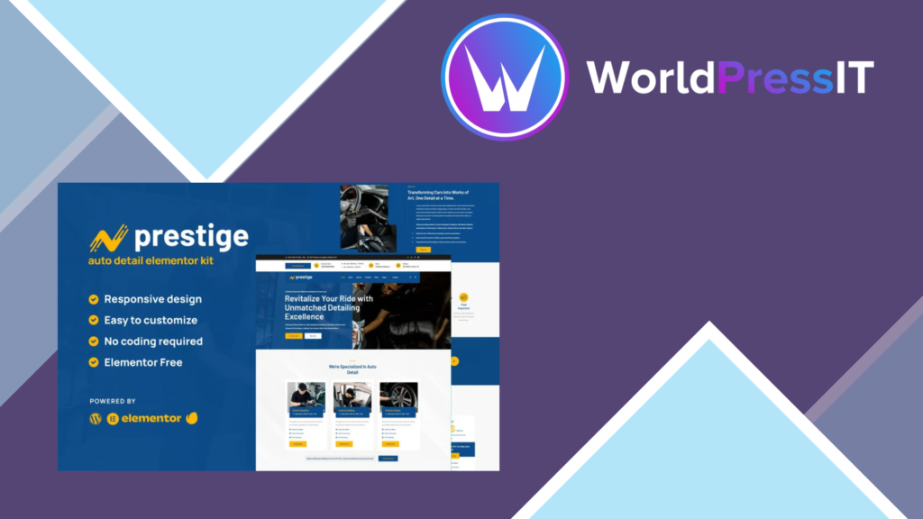 Prestige – Car Repair and Auto Detailing Service Elementor Template Kit