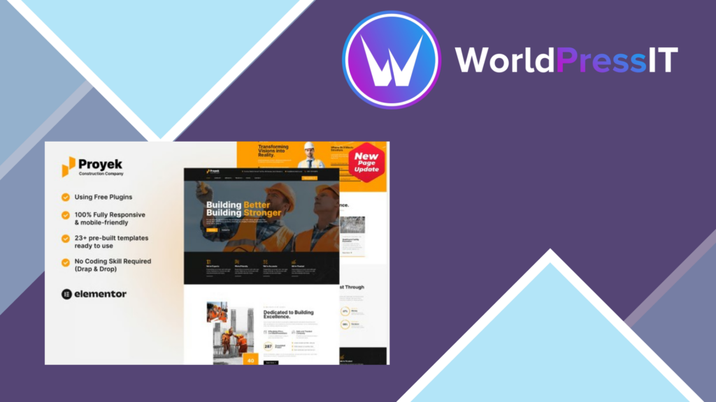 Proyek – Construction Elementor Template Kit