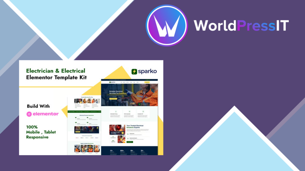 Sparko – Electrician and Electrical Services Elementor Template Kit