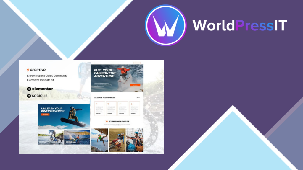 Sportivo – Extreme Sports Club and Community Elementor Template Kit