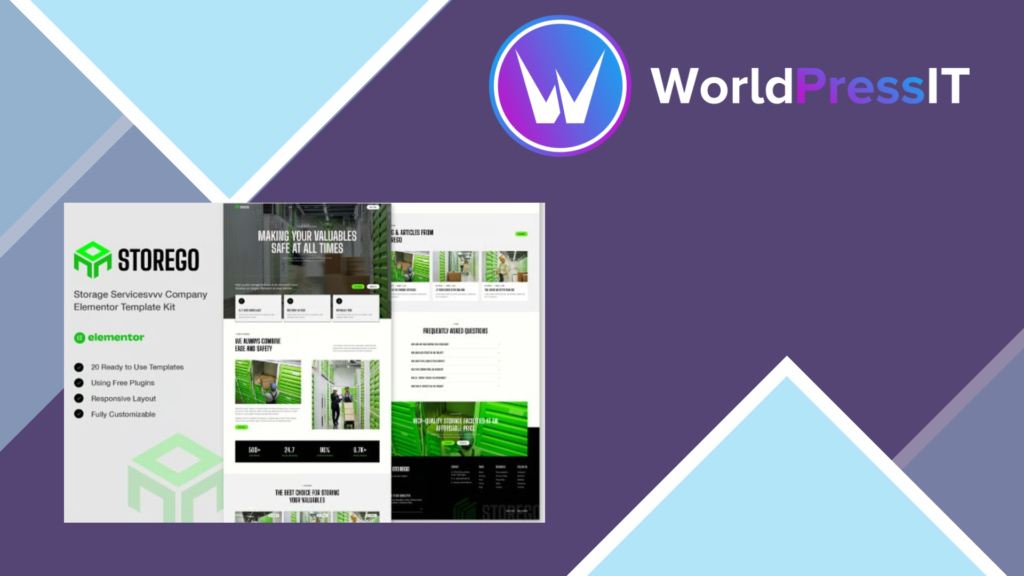 Storego – Storage Services Company Elementor Template Kit