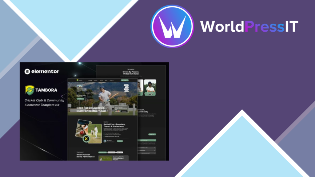 Tambora – Cricket Club and Community Elementor Template Kit
