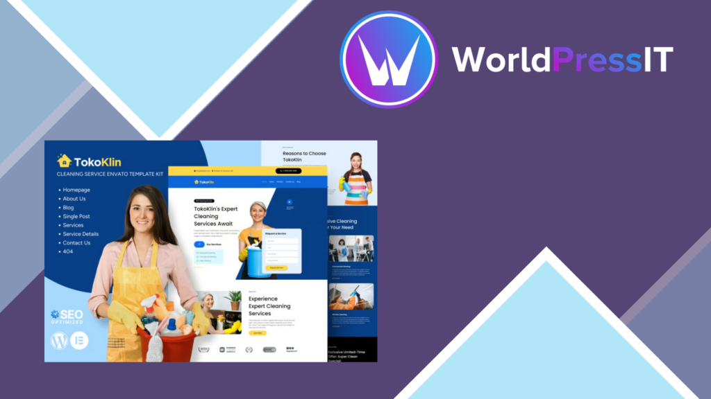 Tokoklin – Cleaning Service Business Elementor Template Kit