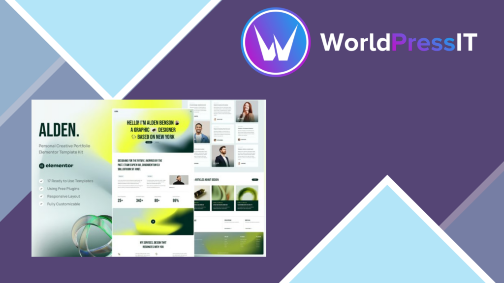Alden – Personal Creative Portfolio Elementor Template Kit