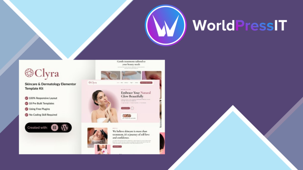 Clyra – Skincare and Dermatology Elementor Template Kit