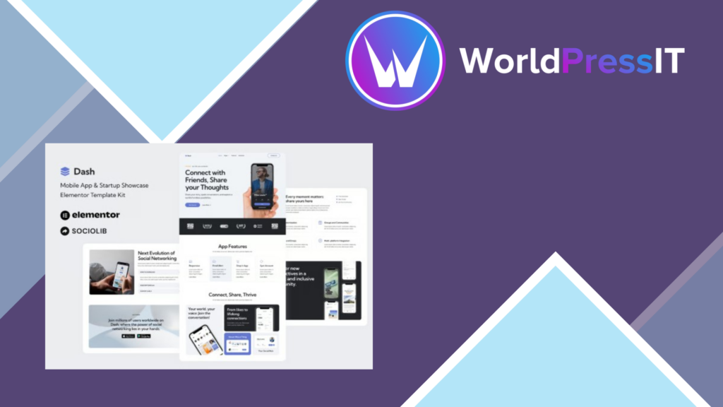 Dash – Mobile App and Startup Showcase Elementor Template Kit
