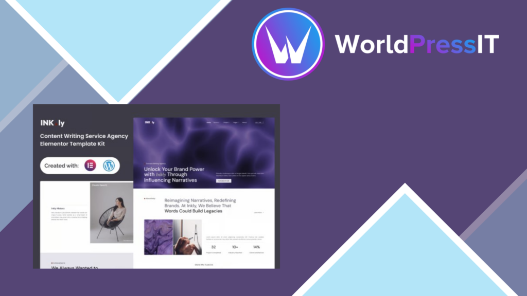 Inkly – Content Writing Service Agency Elementor Template Kit