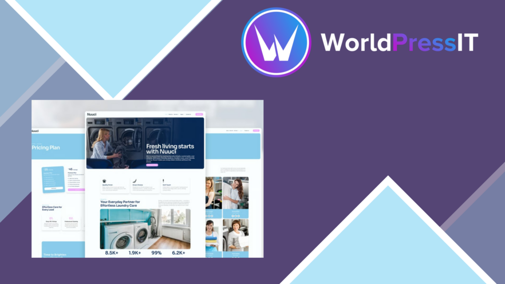Nuuci – Modern Fresh Laundry Service Elementor Template Kit