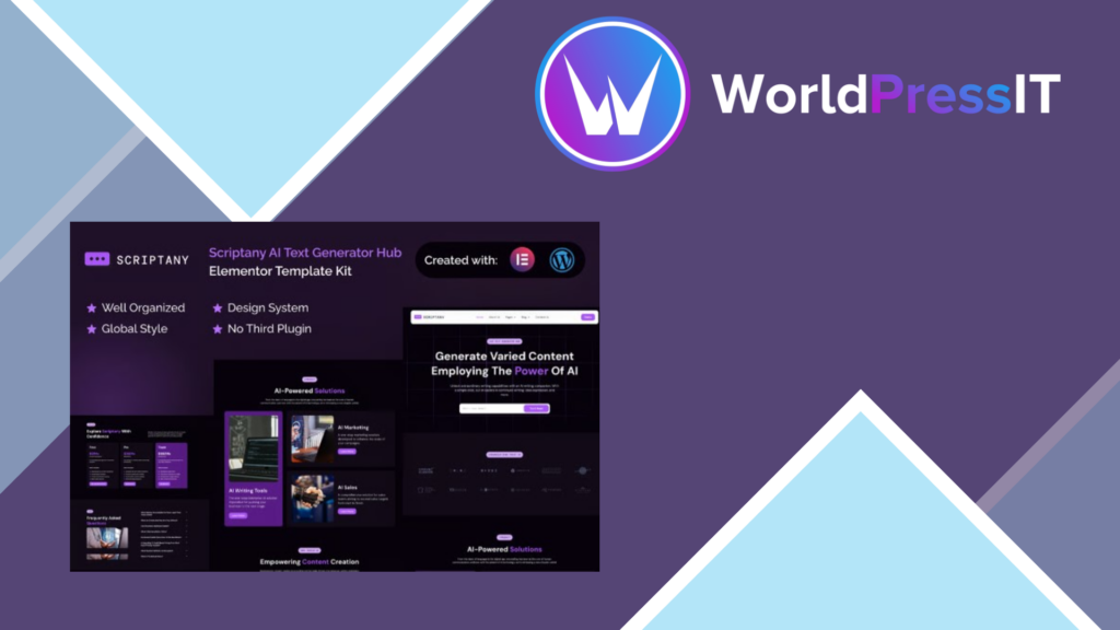 Scriptany – AI Text Generator Hub Elementor Pro Template Kit