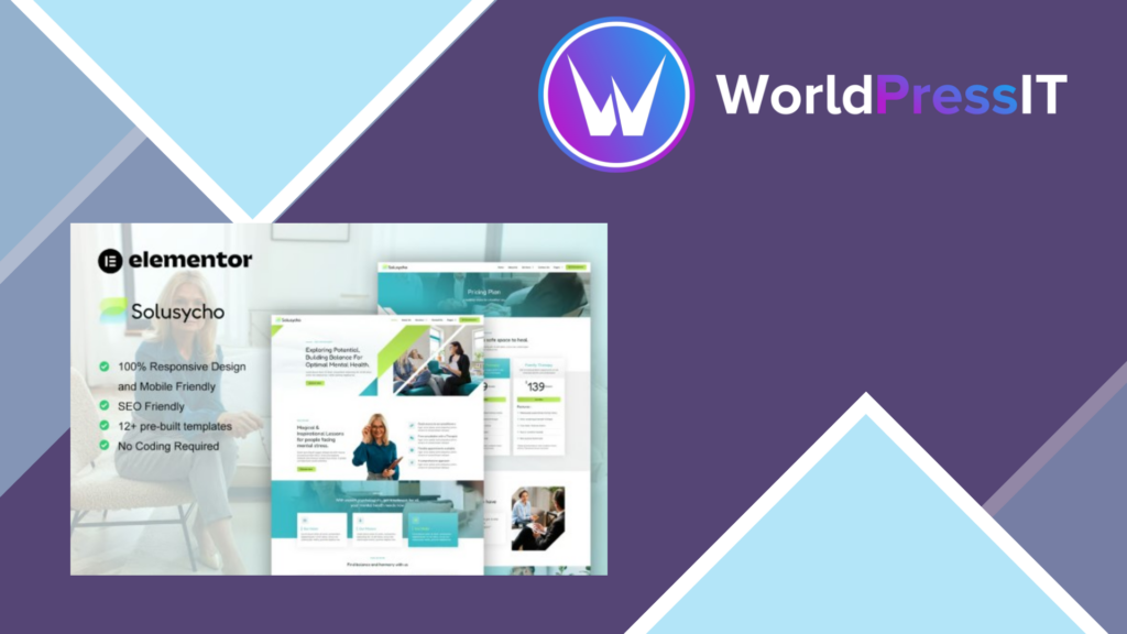 Solusycho – Psychology &amp; Mental Health Elementor Template Kit