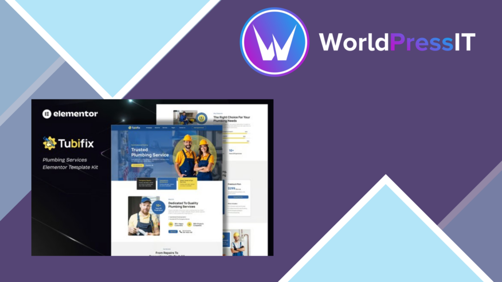 Tubifix – Plumbing Services Elementor Template Kit