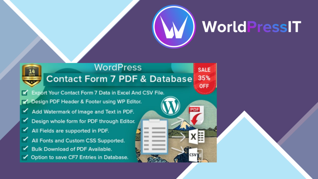 WordPress Contact Form 7 PDF, Google Sheet and Database