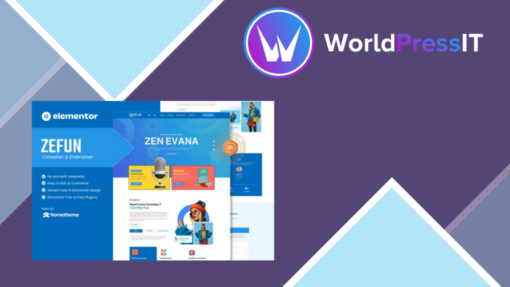Zefun – Comedian and Entertainer Elementor Template Kit
