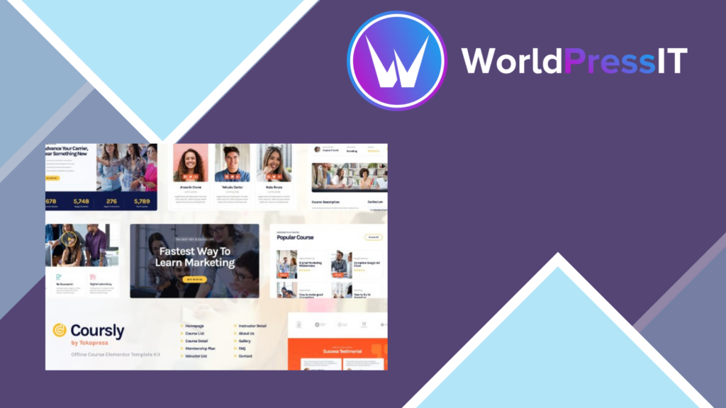 Coursly | Education and Offline Course Elementor Template Kit