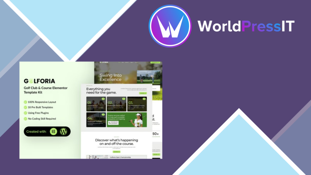 Golforia – Golf Club and Course Elementor Template Kit