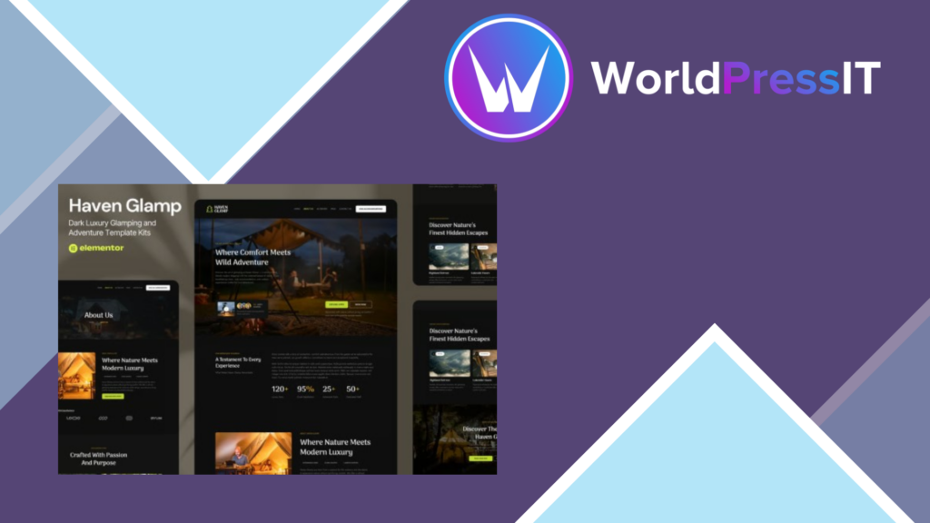 Haven Glamp – Dark Luxury Adventure Elementor Template KitLatest Haven Glamp – Dark Luxury Adventure Elementor Template Kit