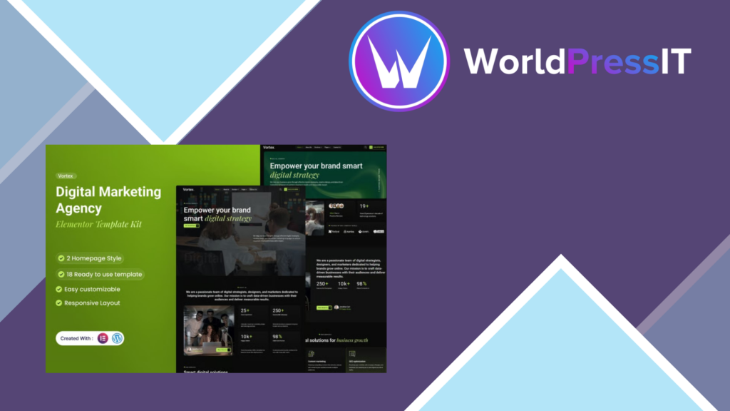 Vortex – Digital Marketing Agency Elementor Template Kit