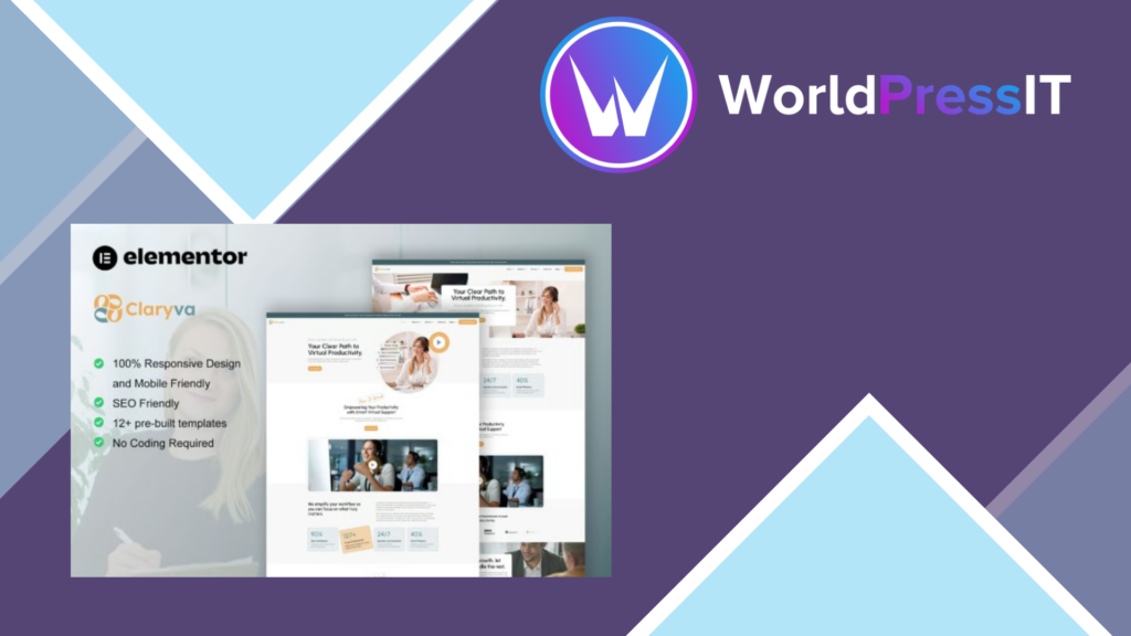 Claryva – Virtual Assistant Elementor Template Kit