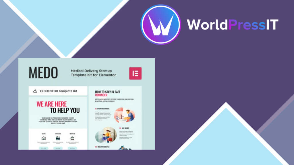 MEDO – Medical Delivery Startup Elementor Template Kit
