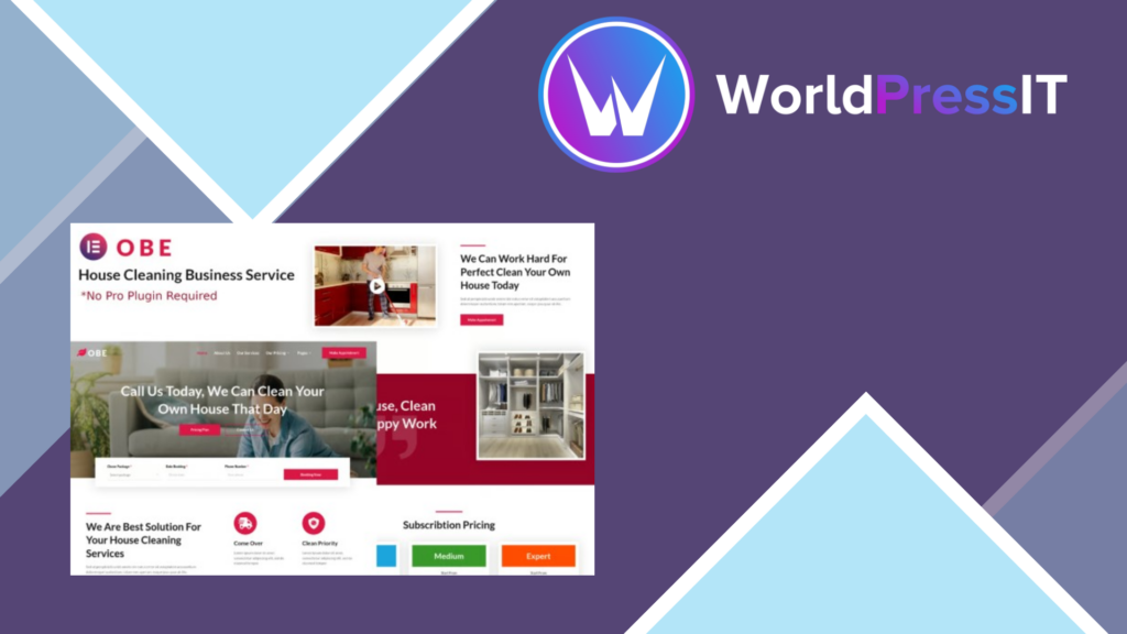 Obe – House Cleaning Business Elementor Template Kits