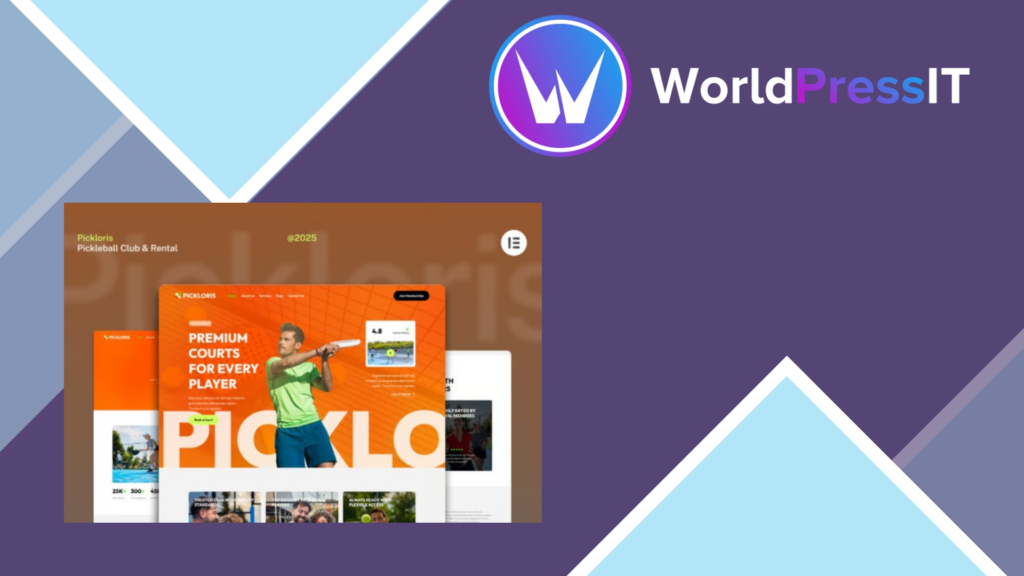 Pickloris – Pickleball Club and Rental Court Website Elementor Template Kit