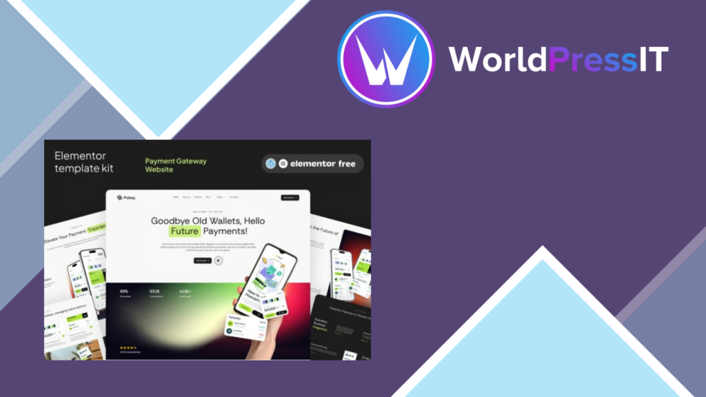 Pobay – Online Payment Gateway Mobile Apps Elementor Template Kit