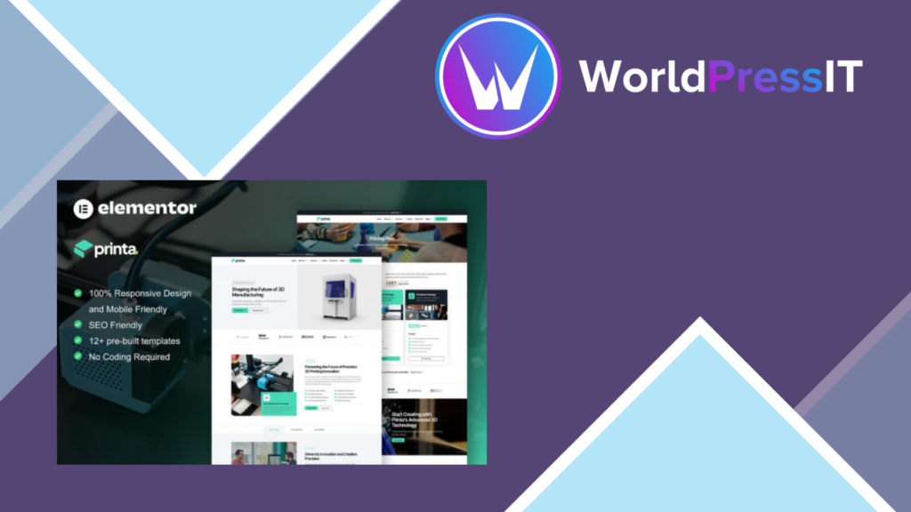 Printa – 3D Printing and Manufacturing Elementor Pro Template Kit