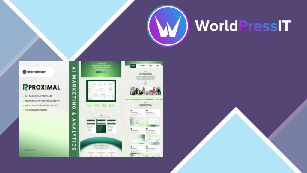 Proximal – AI Marketing and Analytics Elementor Template Kit