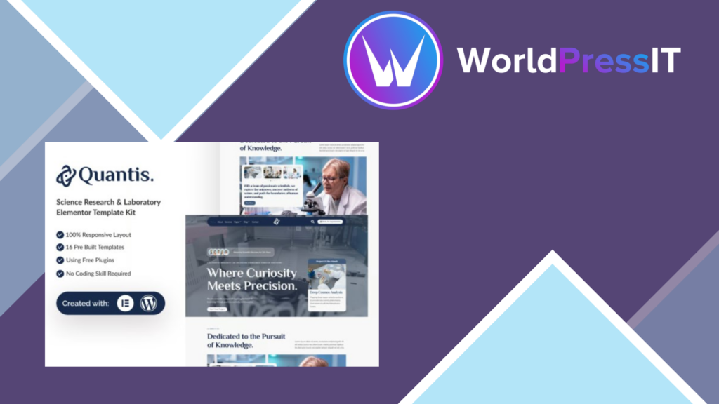 Quantis – Science Research and Laboratory Elementor Template Kit