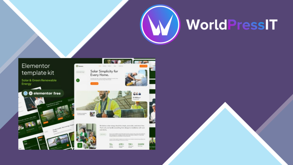 Sonare – Solar and Renewable Energy Elementor Template Kits
