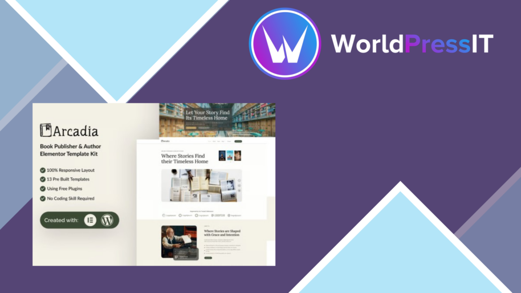 Arcadia – Book Publisher and Author Elementor Template Kit